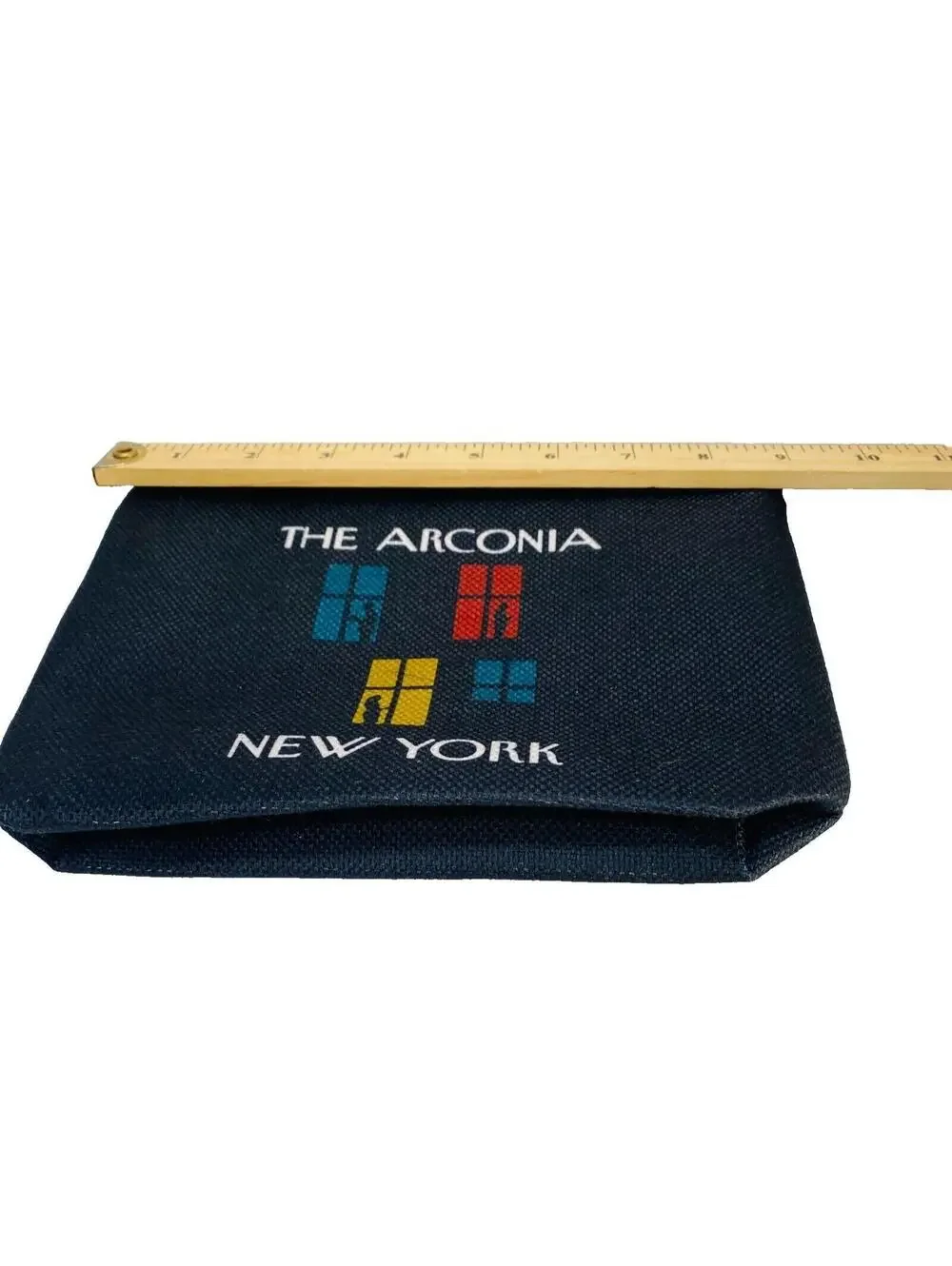The Arconia New York Makeup Bag Pencil Case Zipper Top Black New